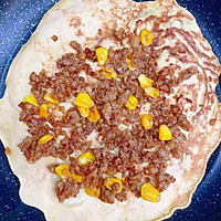 # Mid-Autumn Festival can still be spent like this# Minced meat, cheese and shredded radish Illustration of how to make pancakes 8