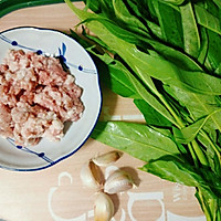 Minced Pork Mixed with Water Spinach# Spend 10 minutes to make a dish! #How to practice illustration 1