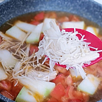 #《Flavour World》Gourmet Reproduction Challenge# sour and sweet Appetizer ~ Illustration of how to make Tomato Enoki Mushroom and Winter Melon Soup 8