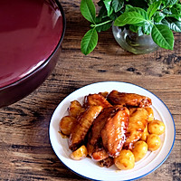 Illustration of oil-free braised chicken wings and potatoes 10