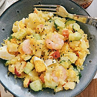 Illustration of how to make potato salad in the fat-reducing and light-eating group 7