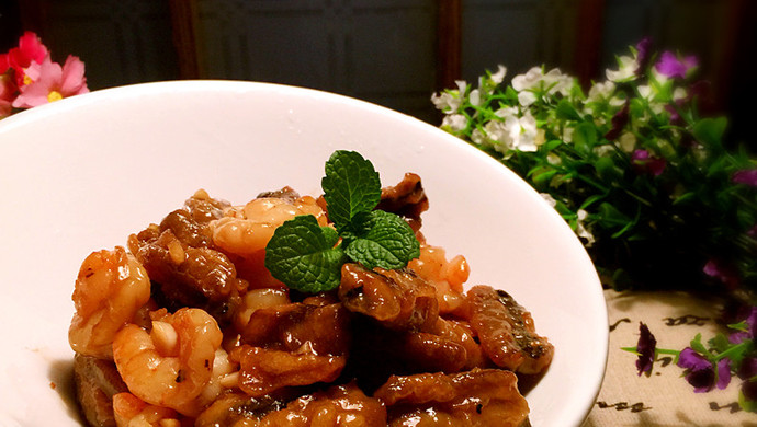 Shrimp and fried eel