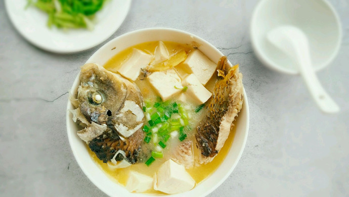 Carp tofu soup