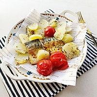 #Norwegian mackerel healthy new food# Grilled Norwegian mixed vegetables Illustration of how to cook mackerel 6