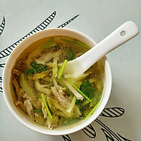 Illustration of how to make mustard pork shredded soup 8