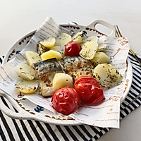 #Norwegian mackerel healthy new food# Grilled Norwegian mixed vegetables Illustration of how to cook mackerel 5