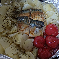 #Norwegian mackerel healthy new food# Grilled Norwegian mixed vegetables How to make mackerelIllustration 4