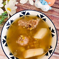 #夏 Solstice Qingliang Yixia#Green Bean Huaishan Pork Bone Soup Illustration of how to do it 9