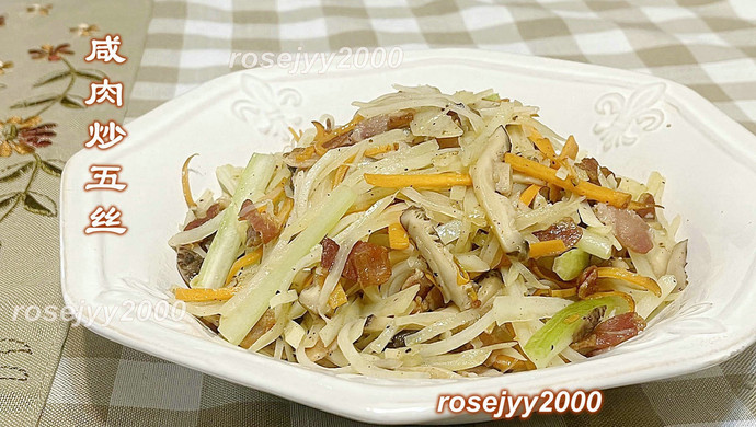 Stir-fried four shreds of bacon