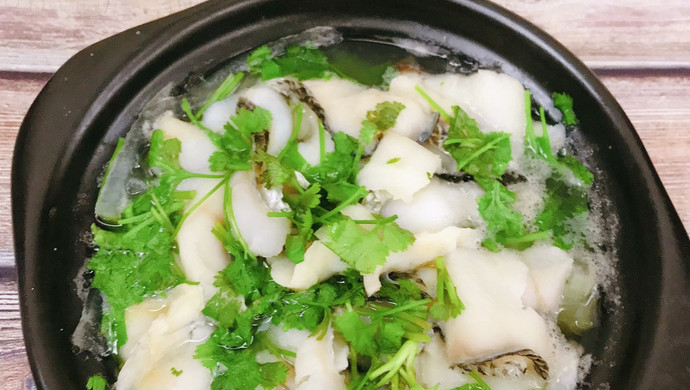 Blackened fish in winter melon soup