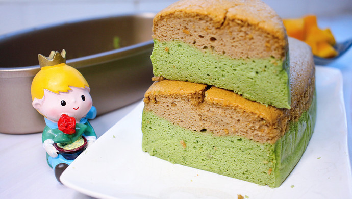 Matcha two-color light cheese cake