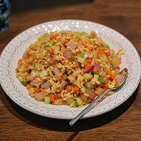 #primary and middle school students nutritious meal#A combination of meat and vegetables, nutritionally balanced Illustration of how to make diced chicken and vegetable fried rice 9