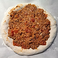 Illustration of homemade Italian meat sauce pizza 11