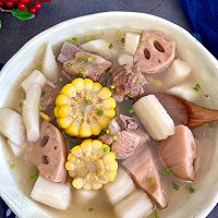 #primary and middle school students nutritious meal#Yam, lotus root, corn and ribs soup recipe Illustration 12