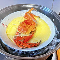 #秋日品CRABEncounterGoodTaste#hairy crab steamed chicken cake Illustration of how to do it 8