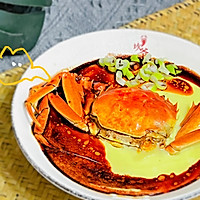 #秋日品CRABEncounterGoodTaste#hairy crab steamed chicken cake Illustration of how to do it 9