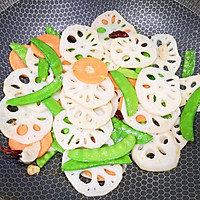 #learn to know how to cook#stir-fried lotus root slices with Dutch beans Illustration of how to do it 10