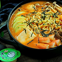 Korean style ramen hot pot# thick soup treasure hot pot hero competition# Illustration of how to do it 14