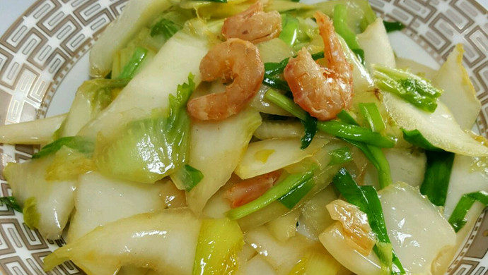 Stir-fried cabbage with dried shrimps