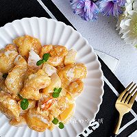 #相合组组组#Super delicious yellow peach salad Shrimp! Calories, don’t think about it yet. Illustrated recipe 14