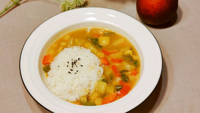 Apple Potato Curry Rice