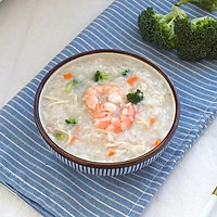 Illustration of how to make shredded chicken and shrimp porridge 8