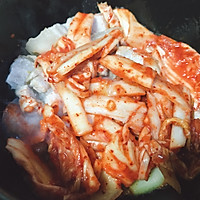 Korean style pork belly spicy cabbage tofu soup Smita style is a must-have for watching Korean dramas Illustration of how to make a late night snack 6