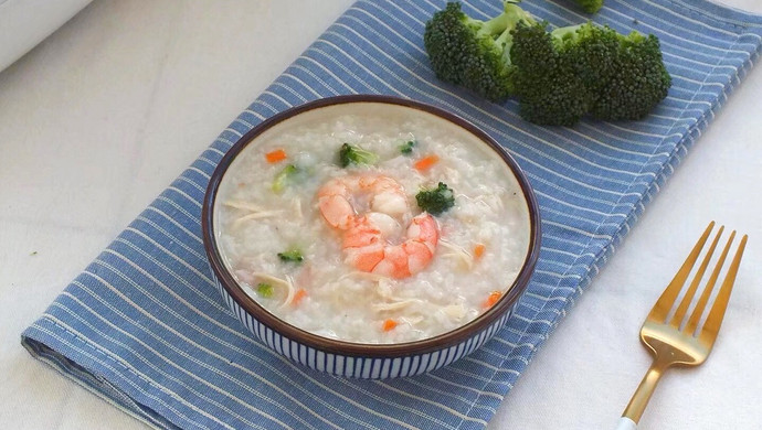 Shredded chicken and shrimp porridge