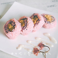 Girl's Heart Is Overflowing Illustration of How to Make Sakura Pink Sushi 11