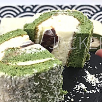 Coconut matcha Swiss roll, teach you step by step how to make cake rolls, The fresh matcha fragrance blends with the fragrance of coconut. Illustration of how to make it 38