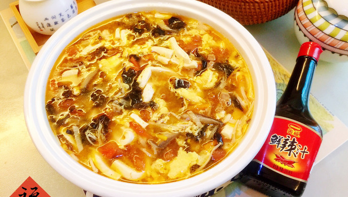 Homemade hot and sour soup