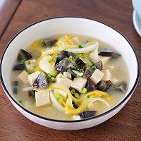 #primary and middle school students nutritious meal#fresh, tender and refreshing Huo’s Preserved Egg and Tofu Soup ~ Recipe Illustration 15