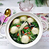 # exquisite人食# Spinach and fish ball soup recipe illustration 10 