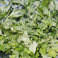 Illustration of how to make steamed vegetables (celery leaves) 1