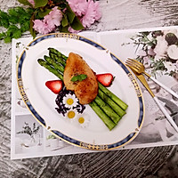 Western food – grilled chicken breast with asparagus illustration 11