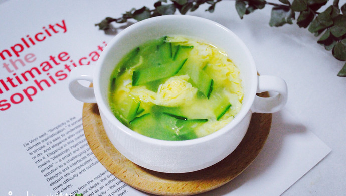 Cucumber egg drop soup