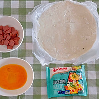 Illustration of how to make hand-bake version of Sichuan-style sausage-covered pizza 1