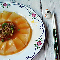 Steamed Winter Melon with Minced Meat: Illustration of Summer Home Steamed Vegetables 10 