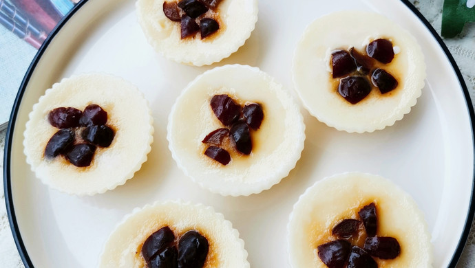 No oven required! Homemade soft, glutinous and delicious milky red date glutinous rice cake ~ (White