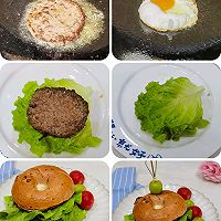 #french natural cheese challenge#energetic breakfast/ Cheese Beef Patty Bagel Recipe Illustration 2