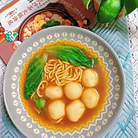 #i上五日吃在e开#10-minute quick breakfast -Illustration of how to make Hong Kong style Shacha fish ball noodles 8