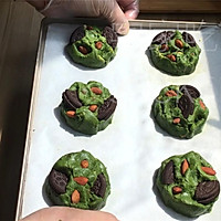 Matcha American-style hazelnut cookie, a little surprise in one bite. Illustration of how to do it 12