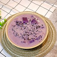 #一菜片白豆奶吃# nourishes blood and strengthens the spleen~ Black rice and purple sweet potato porridge! Recipe 9