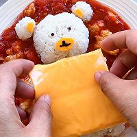 #cheesecover was exploded to change cheese flavor#Little bear cover was fried with tomatoes Illustration of how to make eggs 10