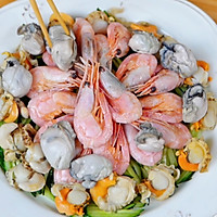 #游的吃#seafood warm mixed with Canadian Arctic shrimp Illustration of how to do it 8