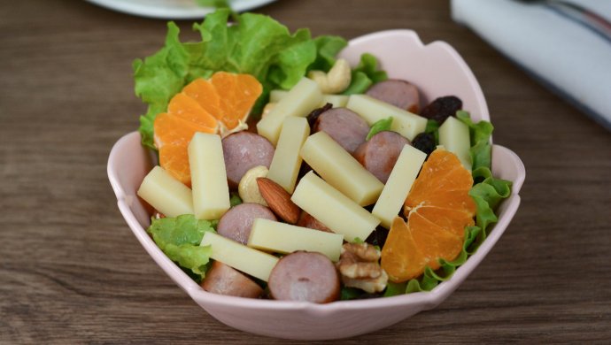 Comté cheese, nut and vegetable salad