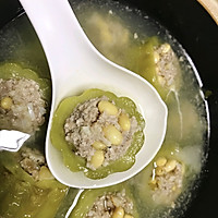 #游的吃#bitter melon stuffed with soybean meat filling--clearing heat Illustrated recipe for relieving heat, delicious and nutritious! 8