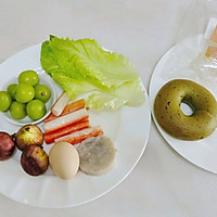 #french natural cheese challenge#10 minutes nutritious breakfast/Illustration of how to eat matcha red bean bagels 1