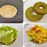 #french natural cheese challenge#10 minutes nutritious breakfast/matcha Illustration of how to eat red bean bagel in various ways 3