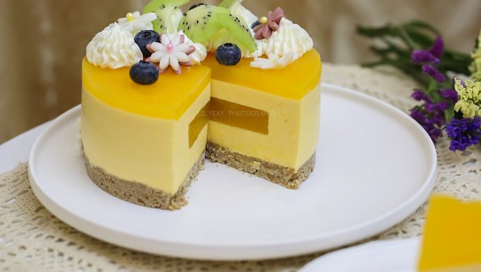 Passion Fruit Pumpkin Mousse Birthday Cake